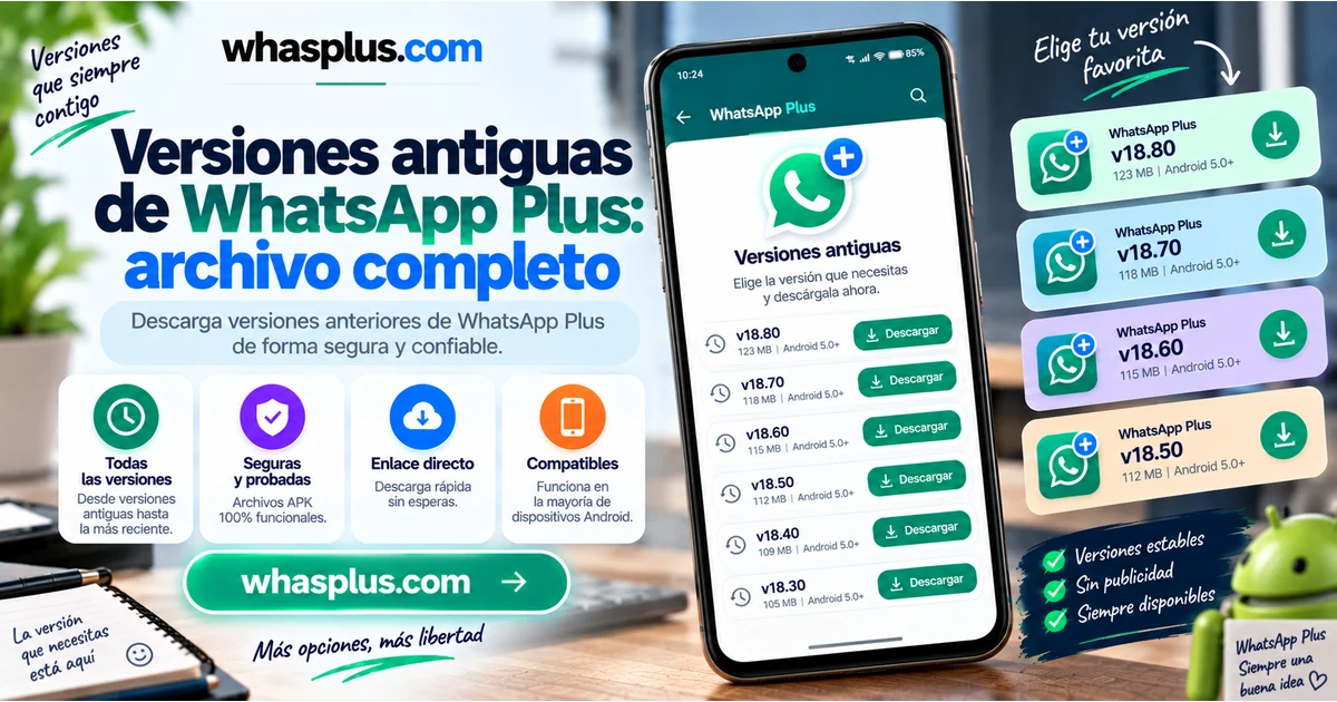 Versiones antiguas de WhatsApp Plus: archivo completo